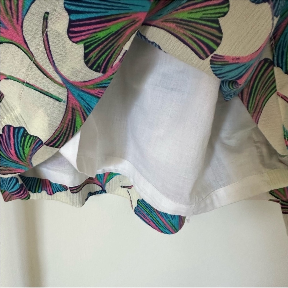 Lilly Pulitzer White Dress with Blue, Green & Purple Leaf Print - Picture 5 of 5